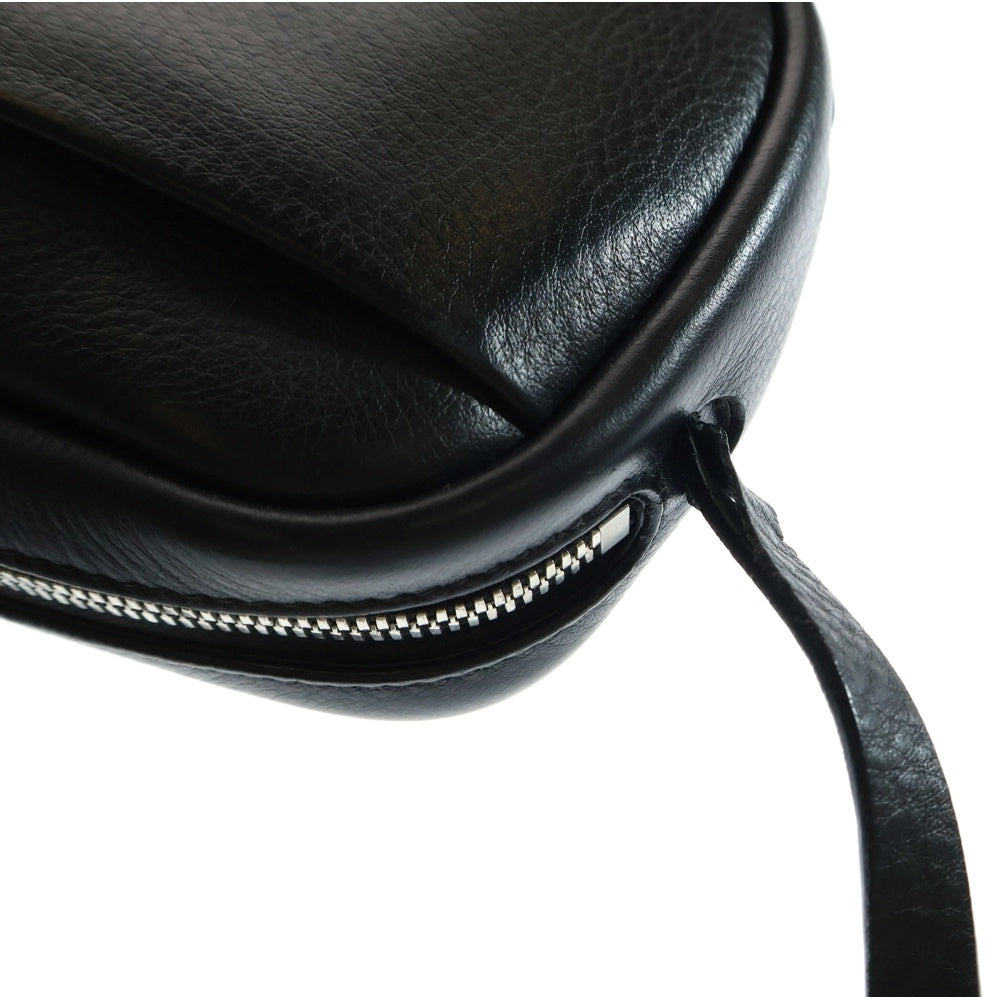 BALENCIAGA(バレンシアガ) エブリデイ ロゴ カメラバッグ ショルダーバッグ ショルダーポーチ ミニバッグ ブラック レザー シルバー金具 489809