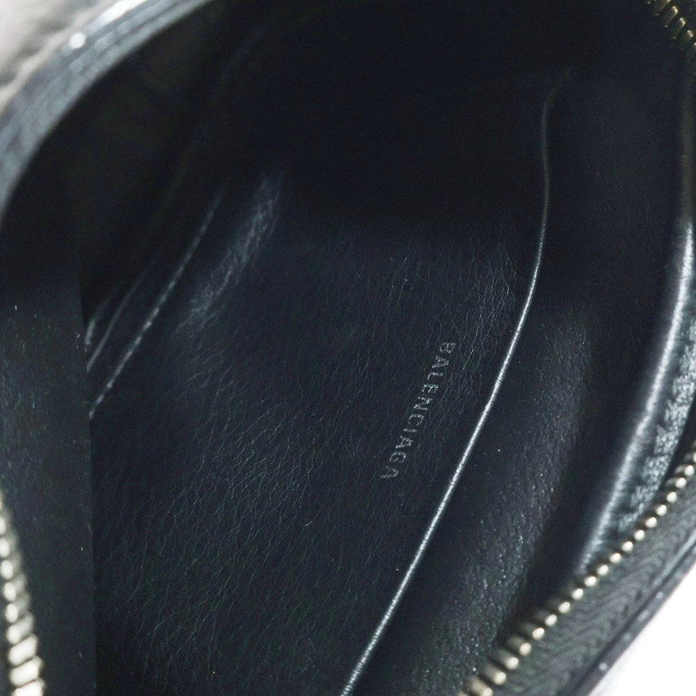 BALENCIAGA(バレンシアガ) エブリデイ ロゴ カメラバッグ ショルダーバッグ ショルダーポーチ ミニバッグ ブラック レザー シルバー金具 489809