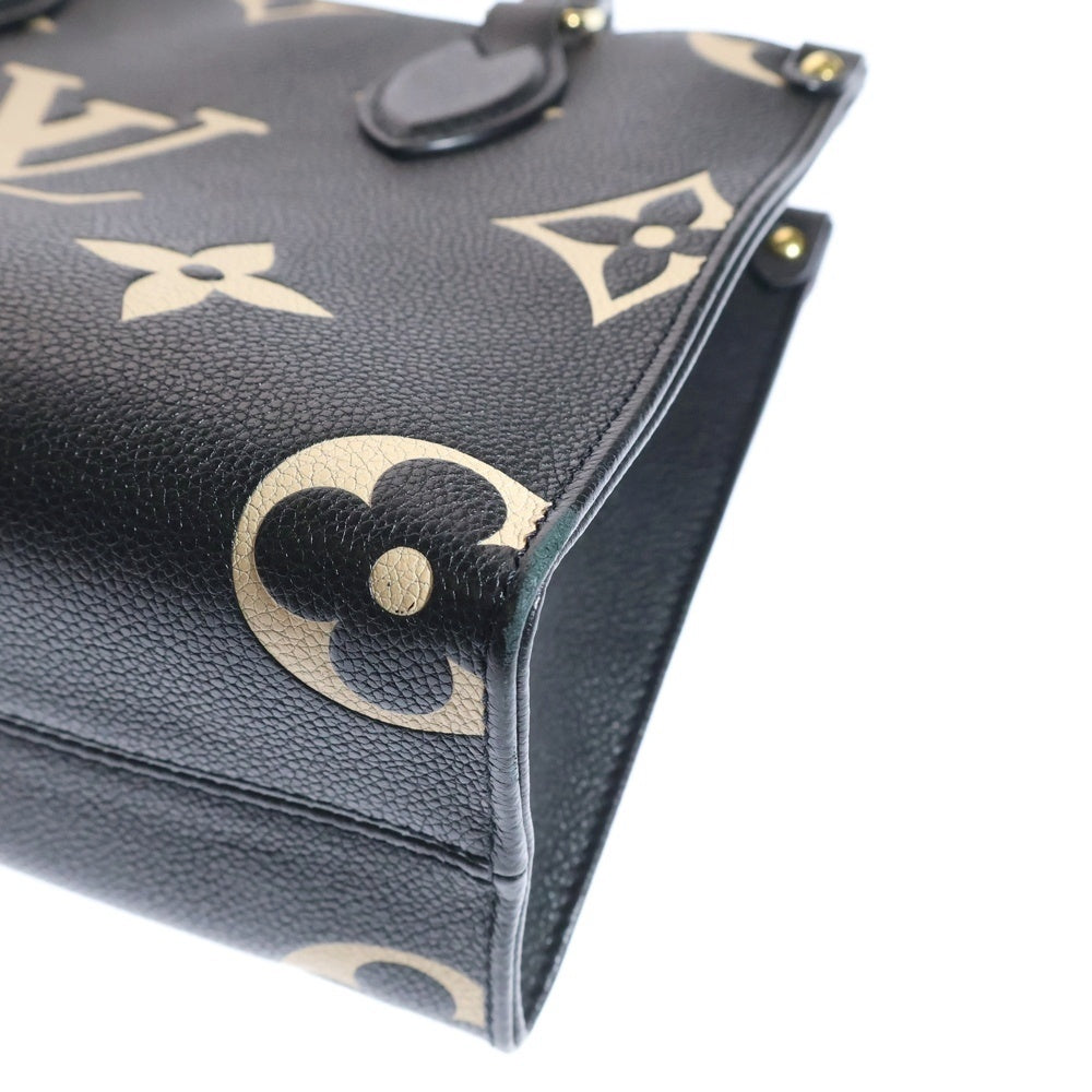 LOUIS VUITTON(ルイヴィトン) オンザゴーPM モノグラムアンプラント レザー 2WAY ハンド ショルダーバッグ ゴールド金具 ブラック/ベージュ M45659 RFID