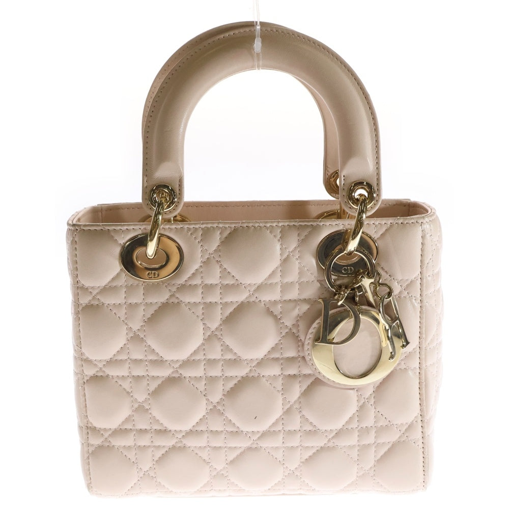 Christian Dior(クリスチャンディオール) レディディオール スモール ピンク レザー 2wayバッグ ハンドバッグ ショルダーバッグ ラムスキン ゴールド金具
