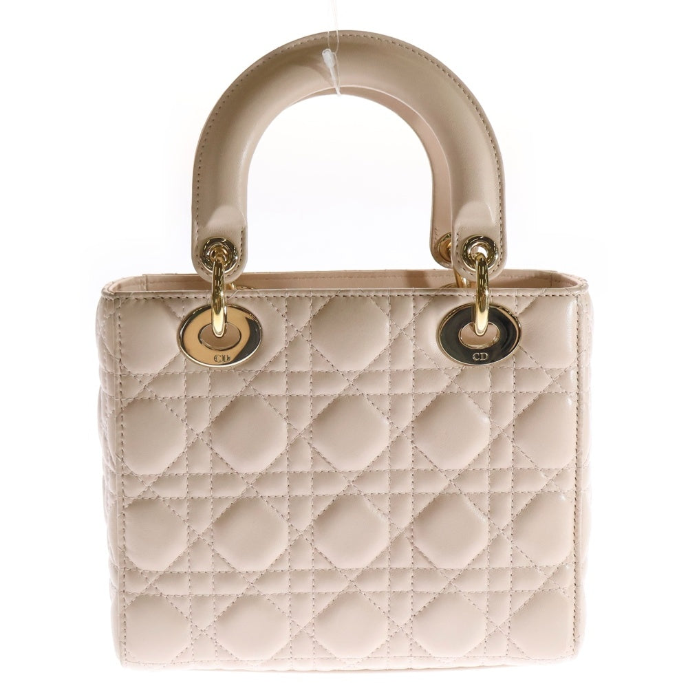 Christian Dior(クリスチャンディオール) レディディオール スモール ピンク レザー 2wayバッグ ハンドバッグ ショルダーバッグ ラムスキン ゴールド金具