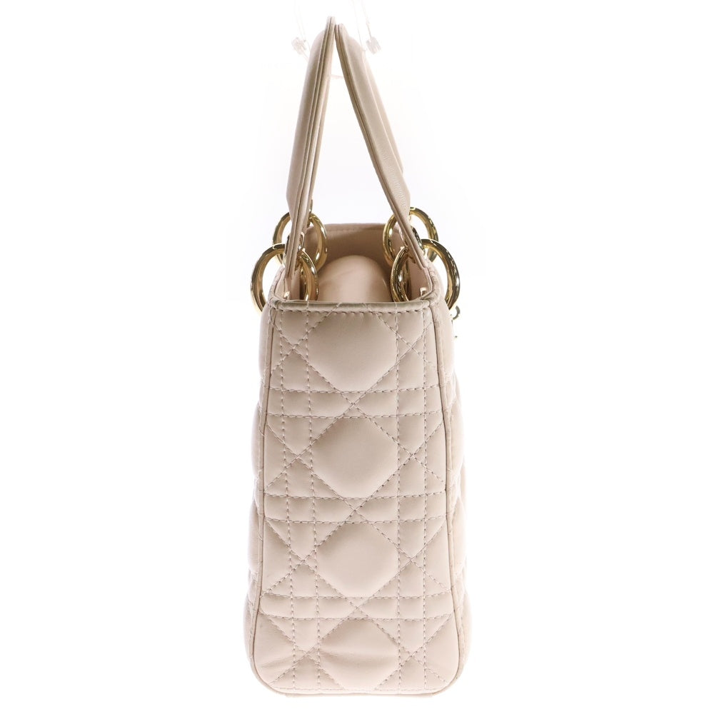 Christian Dior(クリスチャンディオール) レディディオール スモール ピンク レザー 2wayバッグ ハンドバッグ ショルダーバッグ ラムスキン ゴールド金具