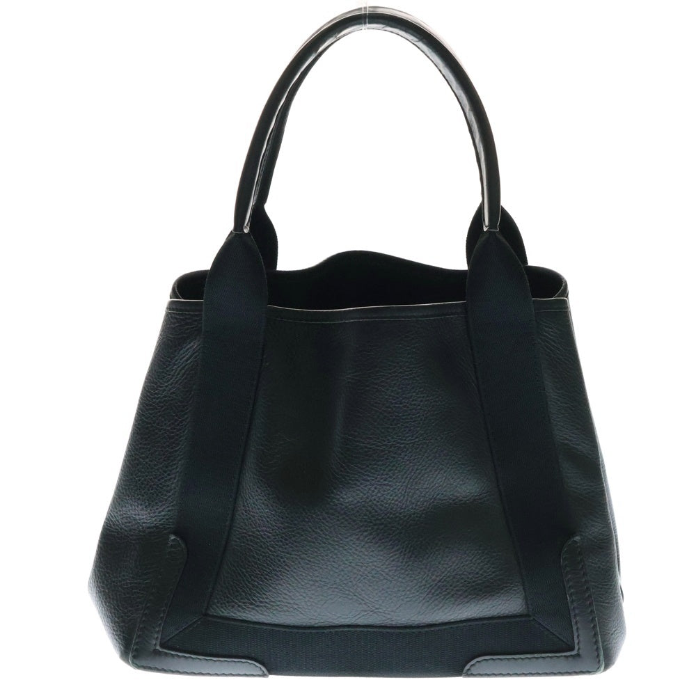 BALENCIAGA(バレンシアガ) ネイビーカバスS ハンドバッグ トートバッグ ブラック シルバー金具 レザー 339933