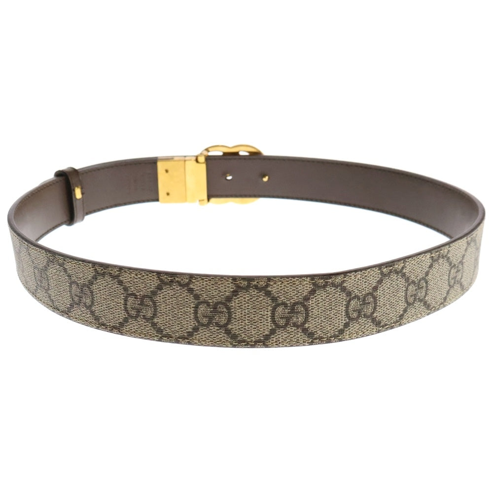 GUCCI(グッチ) GGマーモント リバーシブル ベルト グレー×ゴールド レザー 659417