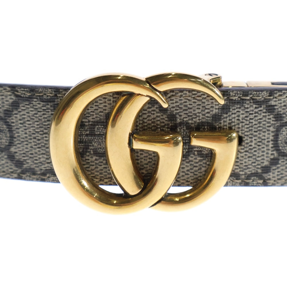 GUCCI(グッチ) GGマーモント リバーシブル ベルト グレー×ゴールド レザー 659417