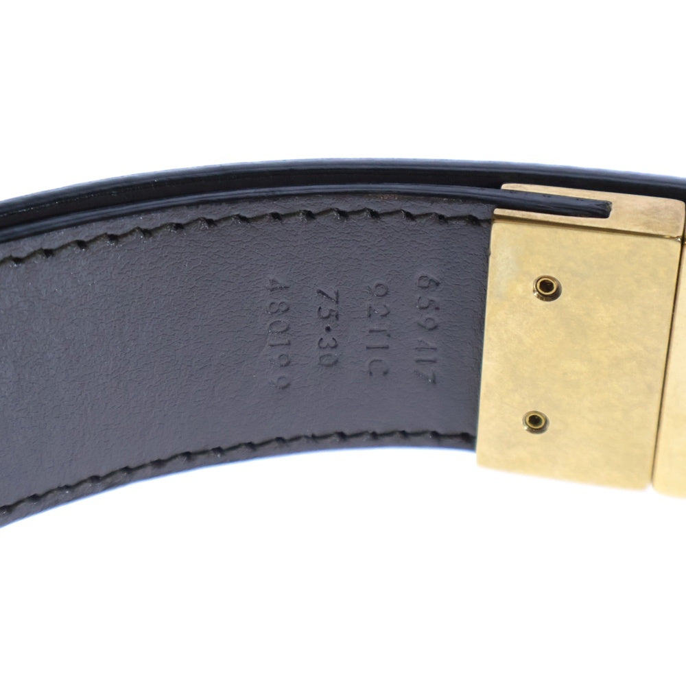 GUCCI(グッチ) GGマーモント リバーシブル ベルト グレー×ゴールド レザー 659417