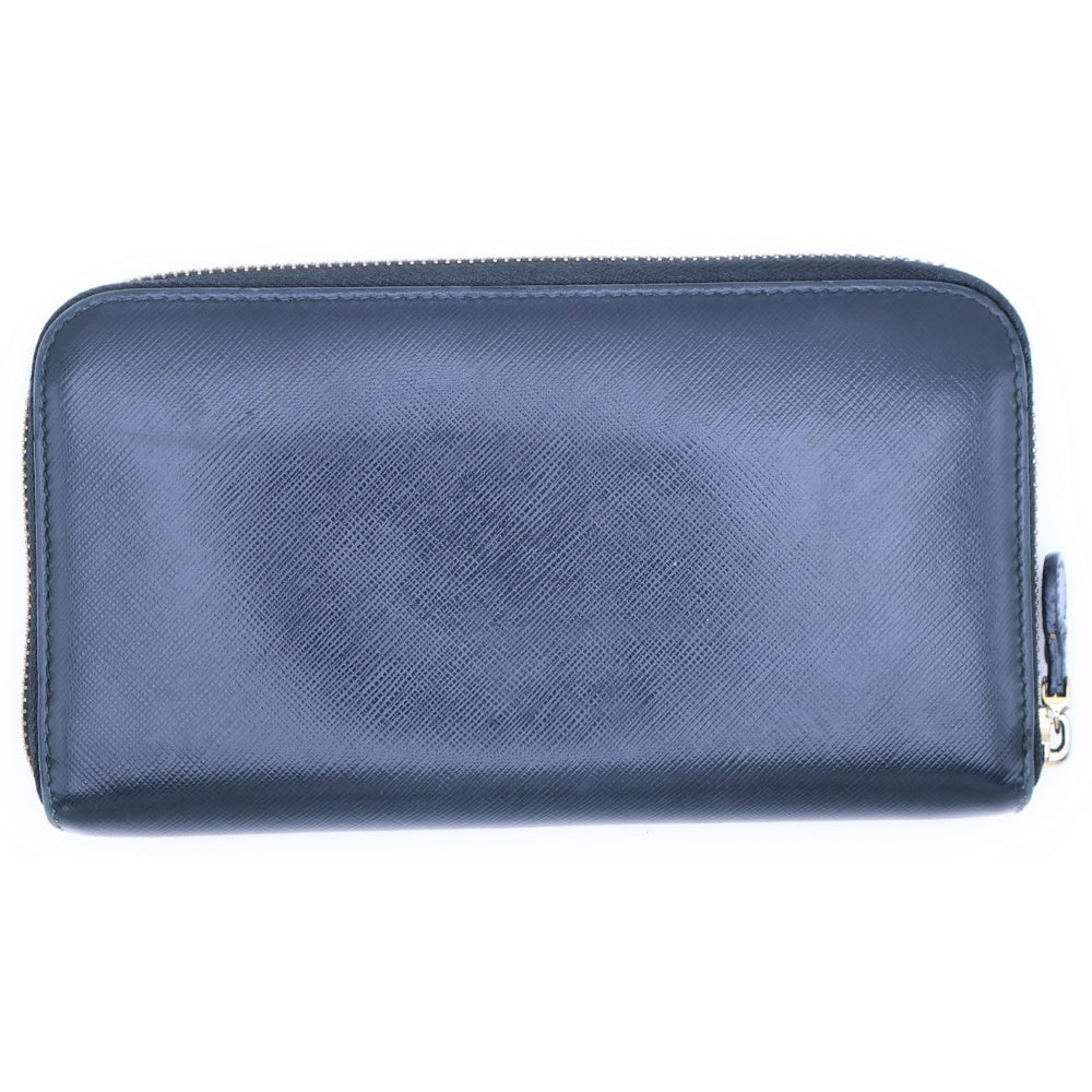 Salvatore Ferragamo(サルヴァトーレ フェラガモ) ラウンドジップレザー長財布 ブラック 〇