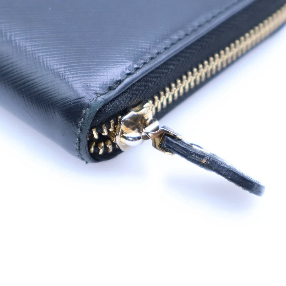 Salvatore Ferragamo(サルヴァトーレ フェラガモ) ラウンドジップレザー長財布 ブラック 〇