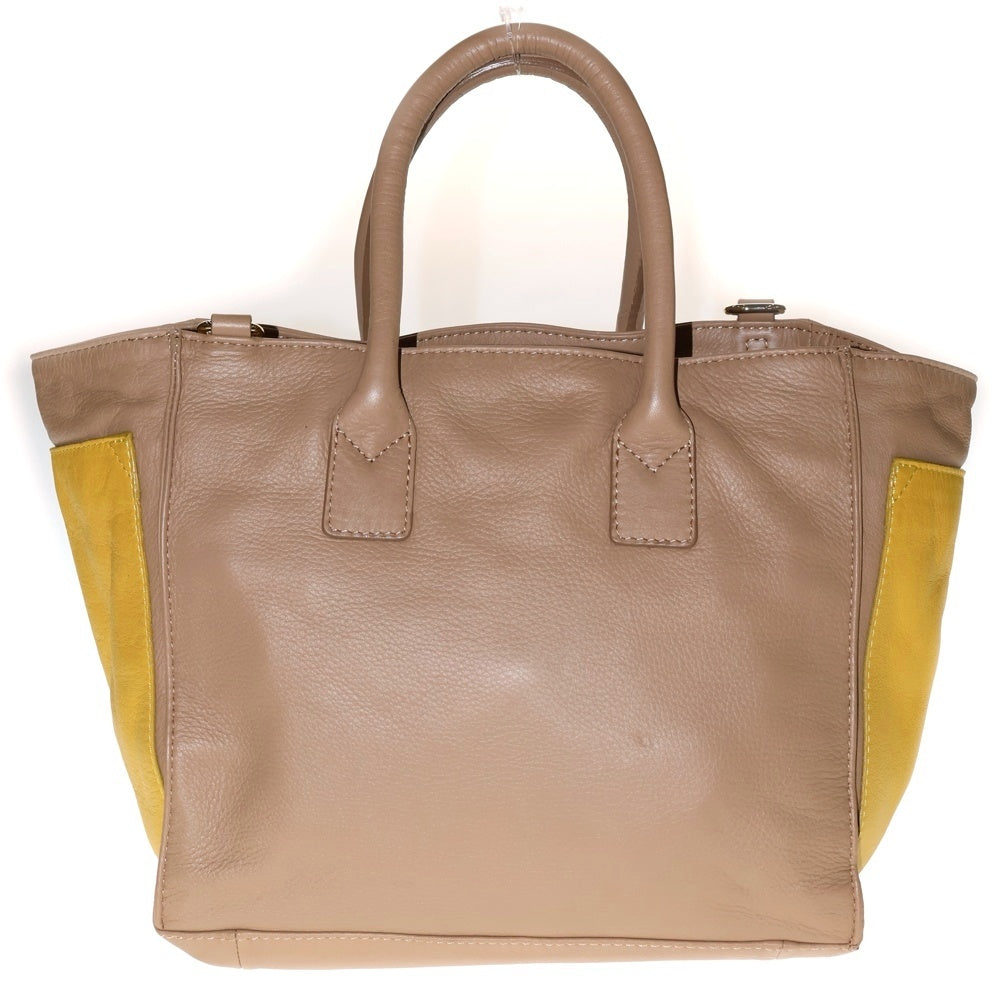 SEE BY CHLOE(シーバイクロエ) 2WAYバッグ ハンドバッグ ショルダーバッグ アイボリー×イエロー×ブラウン レザー ゴールド金具