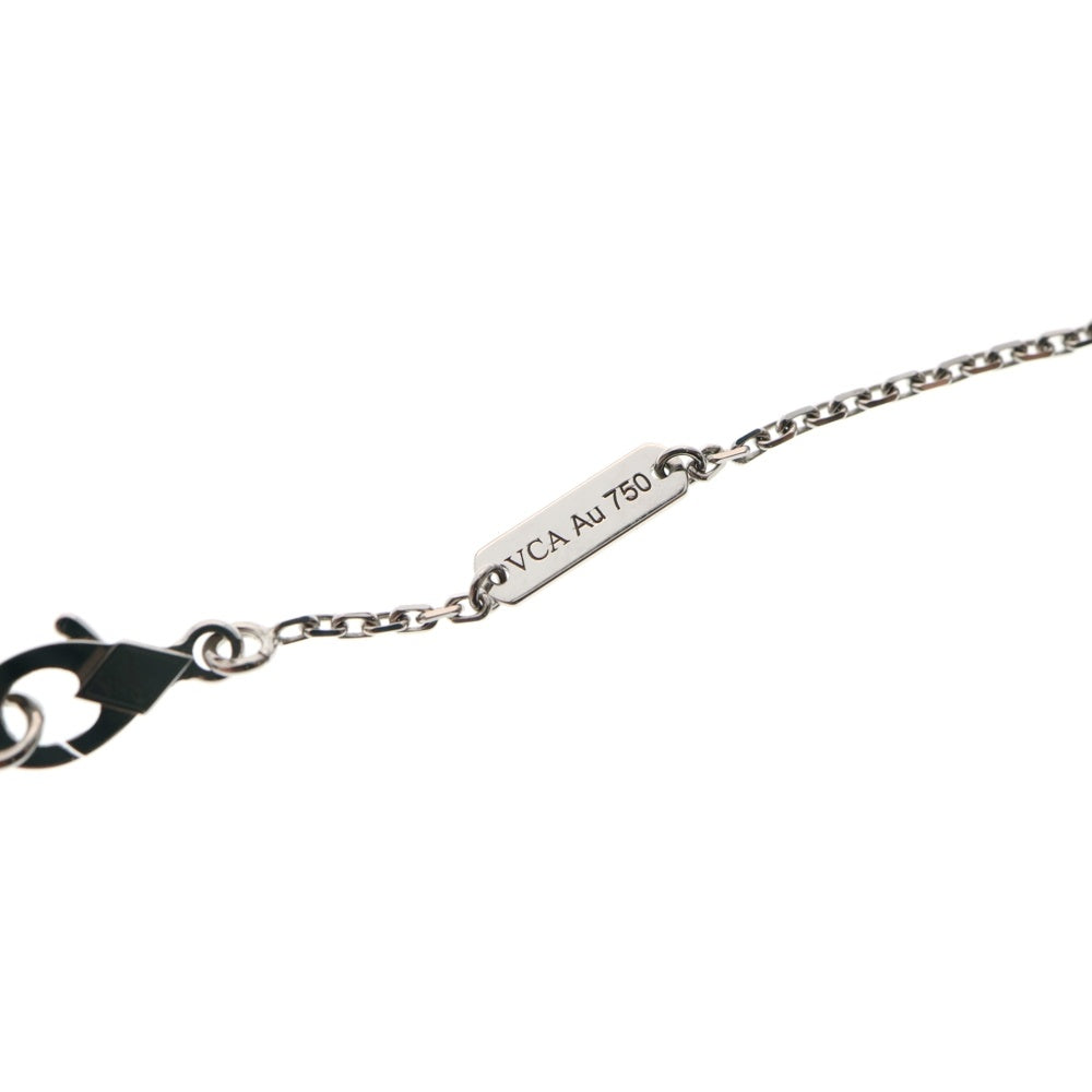 Van Cleef & Arpels(ヴァンクリーフアンドアーペル) ヴィンテージ アルハンブラ カルセドニー ネックレス ペンダント Au750 K18 WG ホワイトゴールド