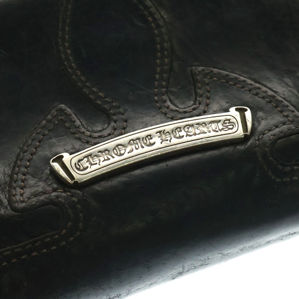 CHROME HEARTS(クロムハーツ) REC F ZIP ダブルフレアニー ラウンドジップレザーロングウォレット 長財布 ブラック