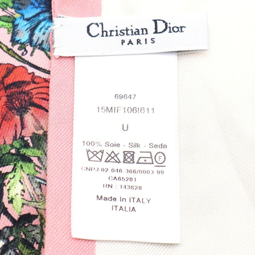 Christian Dior(クリスチャンディオール) ミッツァ スカーフ ツイリー スカーフ ピンク フラワー 花柄 シルク
