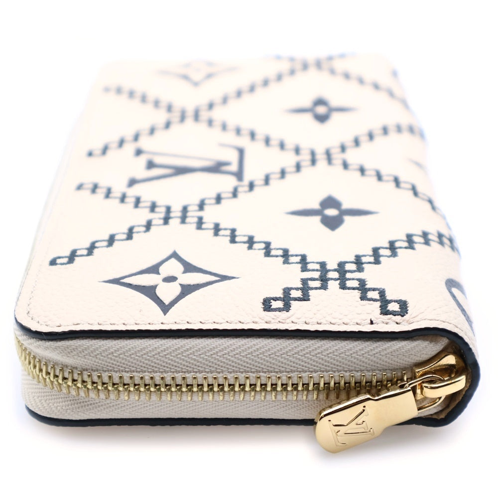 LOUIS VUITTON(ルイヴィトン) モノグラムアンプラント ブロデリー ラウンドファスナー ジッピーウォレット ロングウォレット 長財布 ベージュ×ブラック ゴールド金具 レザー M81141