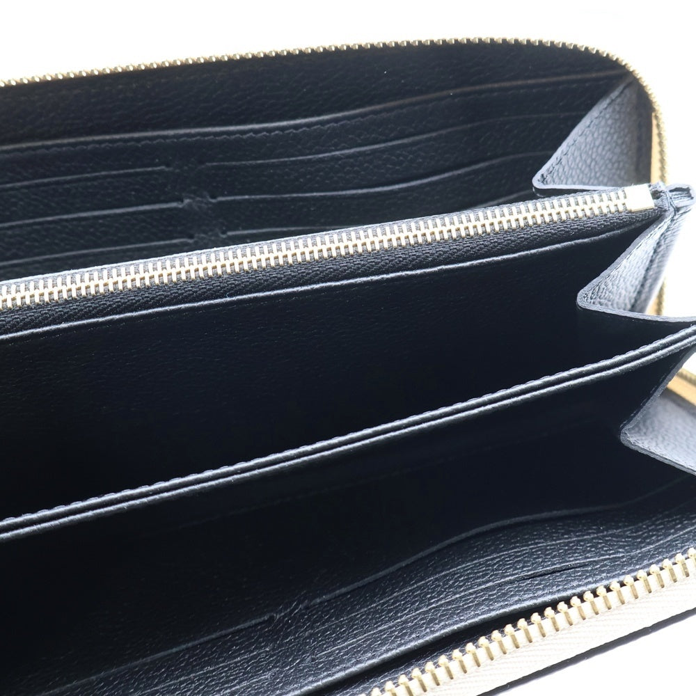 LOUIS VUITTON(ルイヴィトン) モノグラムアンプラント ブロデリー ラウンドファスナー ジッピーウォレット ロングウォレット 長財布 ベージュ×ブラック ゴールド金具 レザー M81141
