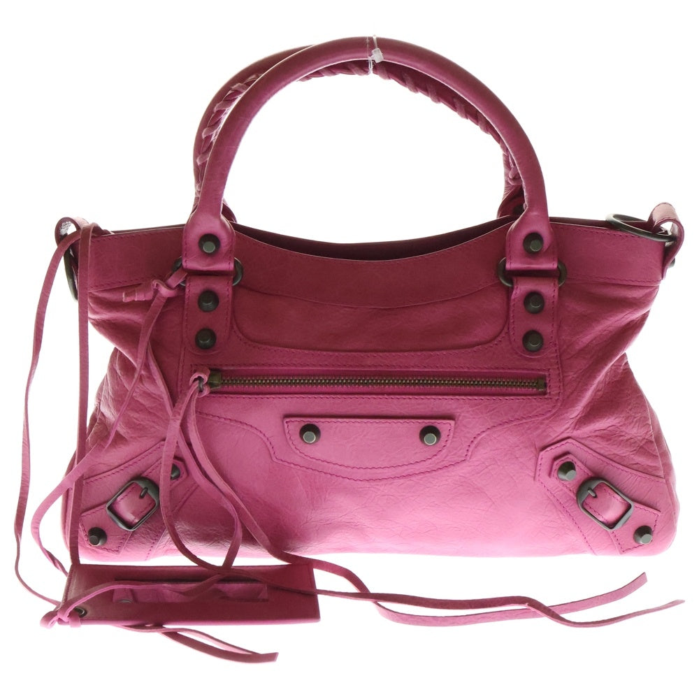 BALENCIAGA(バレンシアガ) The First Bag ザファースト 2WAY レザーワンショルダーバッグ ハンドバッグ ピンク レディース 103208