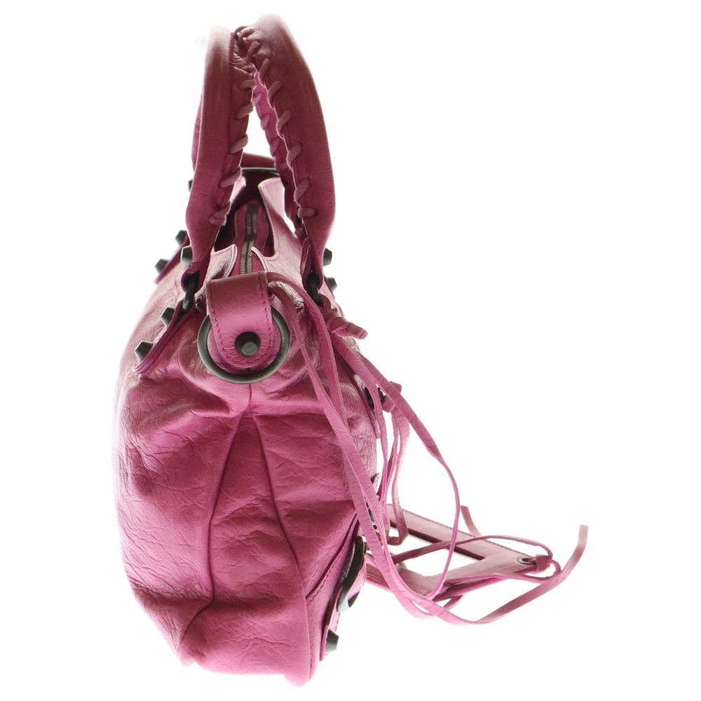 BALENCIAGA(バレンシアガ) The First Bag ザファースト 2WAY レザーワンショルダーバッグ ハンドバッグ ピンク レディース 103208