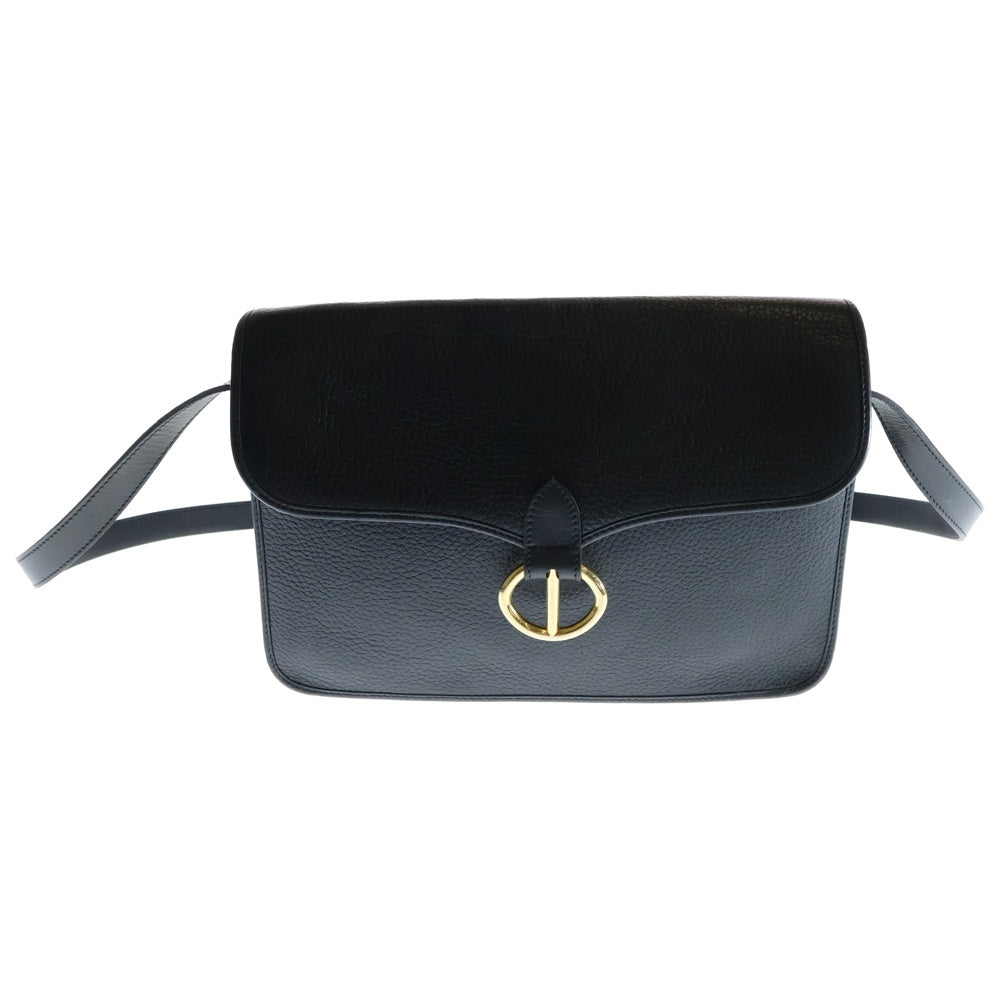 Christian Dior(クリスチャンディオール) CDロゴ レザーショルダーバッグ ブラック レディース