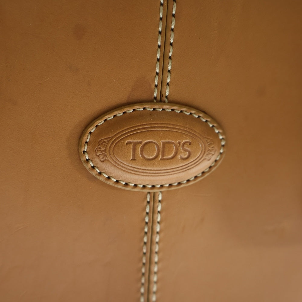 TOD'S(トッズ) レザー 2WAY ハンド ショルダーバッグ シルバー金具 ブラウン