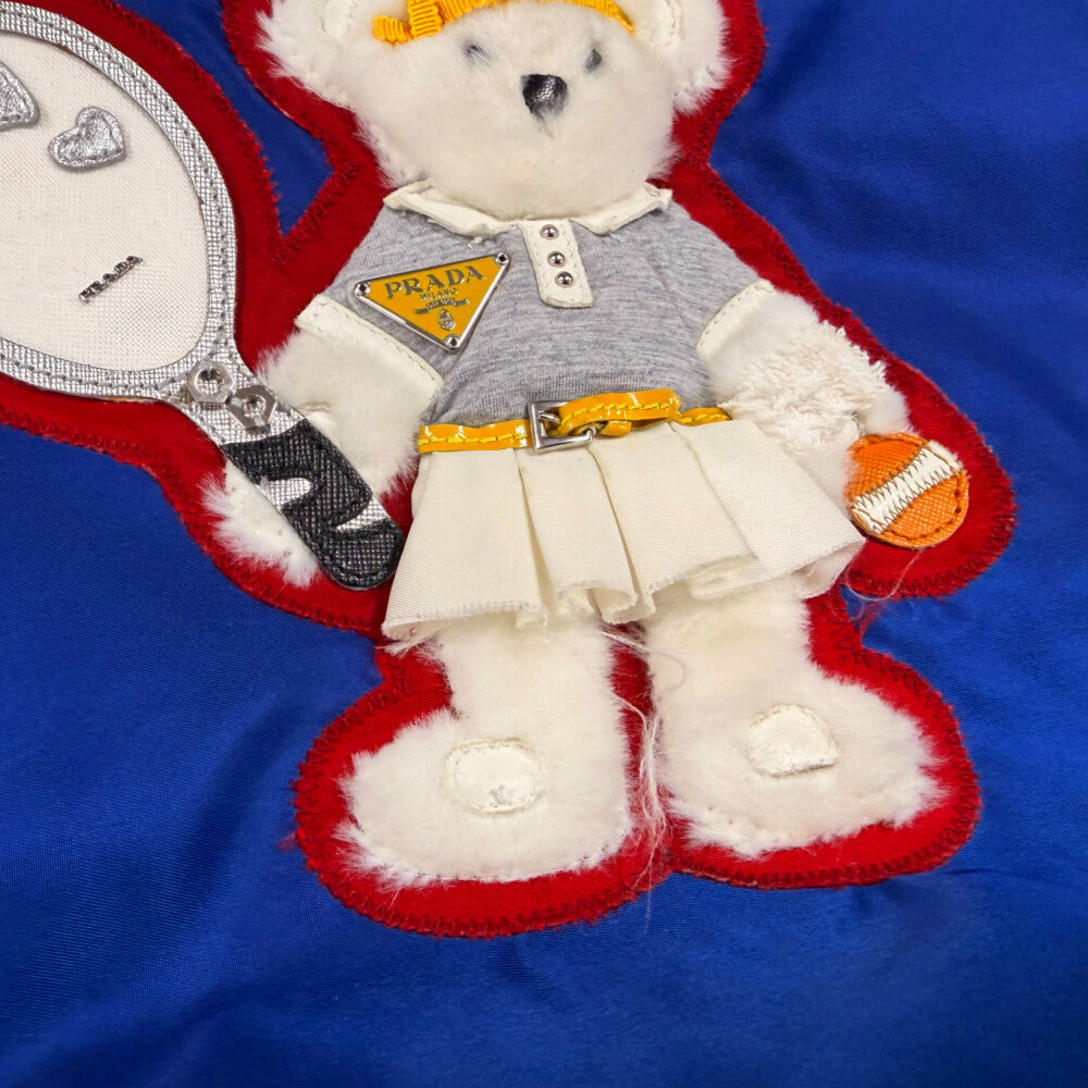 PRADA(プラダ) ベア テニス 2wayトートバッグ ハンドバッグ ショルダーバッグ ブルー シルバー金具 ナイロン