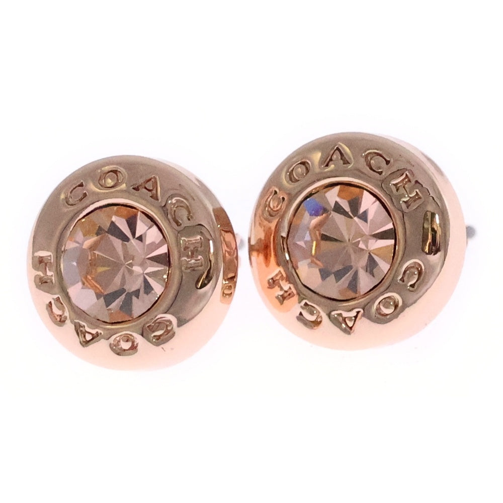 COACH(コーチ) オープンサークル ストーン ピアス ピンクゴールド GP