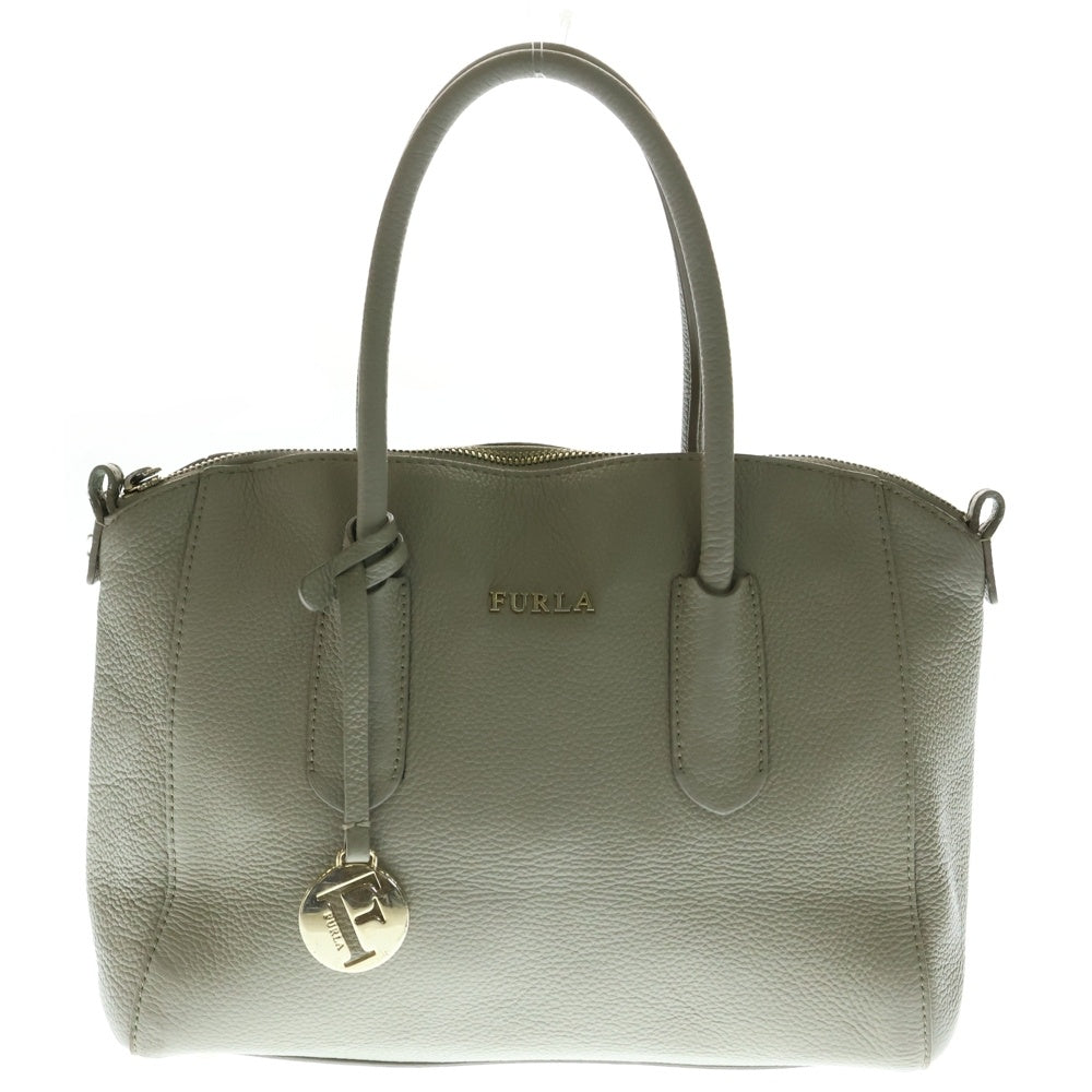 FURLA(フルラ) 2WAYバッグ トートバッグ ハンドバッグ ショルダーバッグ レザー グレージュ ゴールド金具