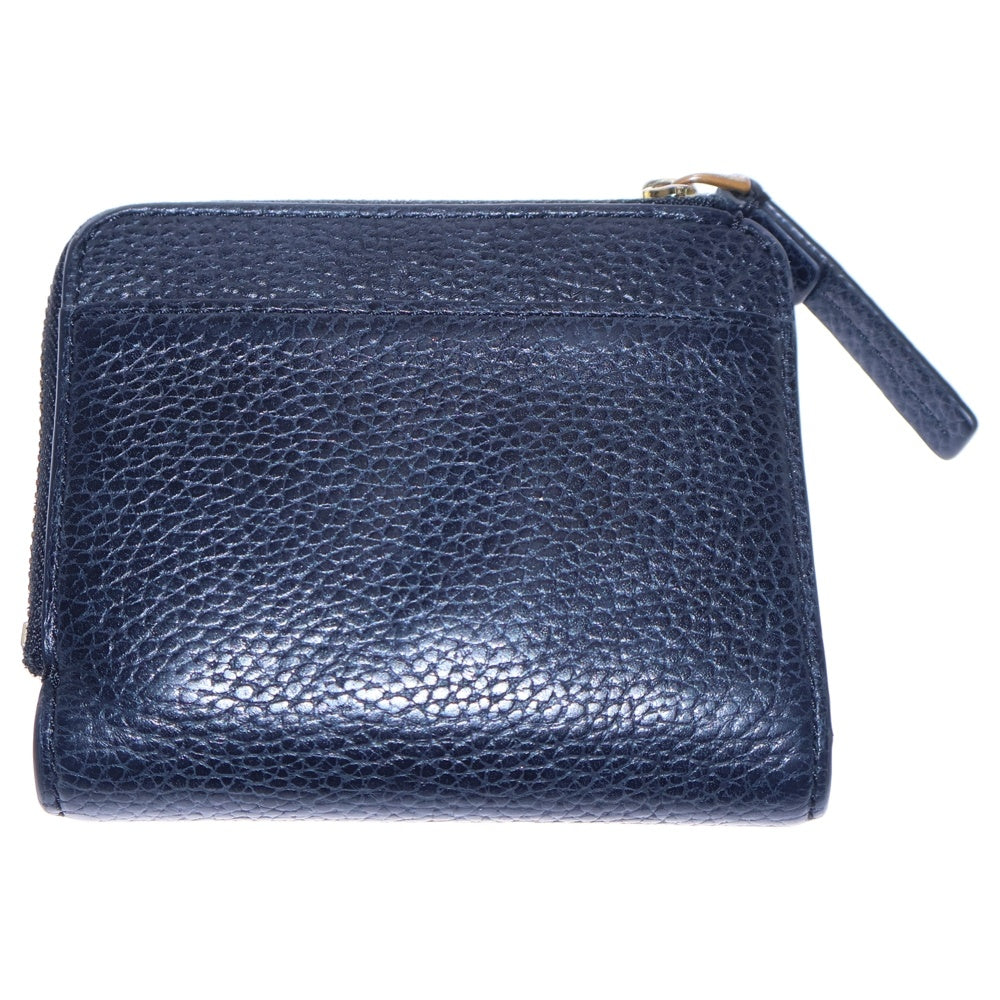 MARC JACOBS(マークジェイコブス) 二つ折り財布 コンパクトウォレット コインケース ブラック レザー シルバー金具