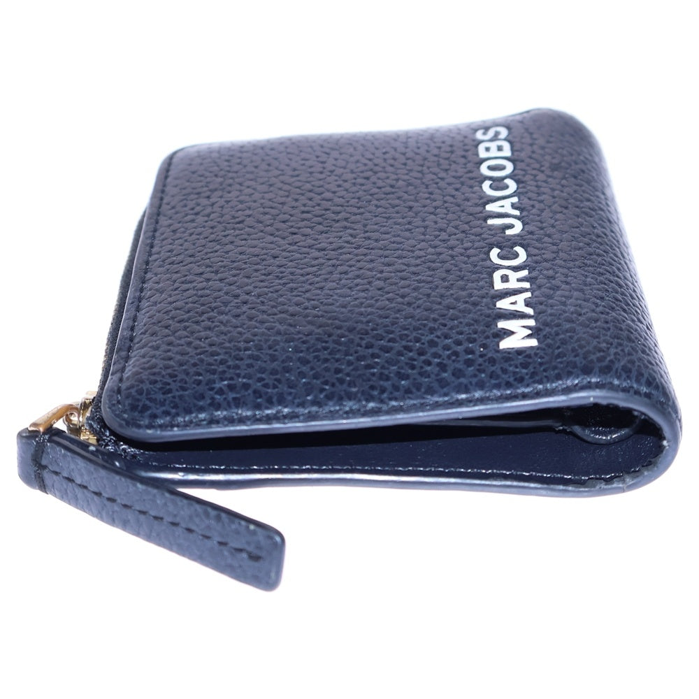 MARC JACOBS(マークジェイコブス) 二つ折り財布 コンパクトウォレット コインケース ブラック レザー シルバー金具