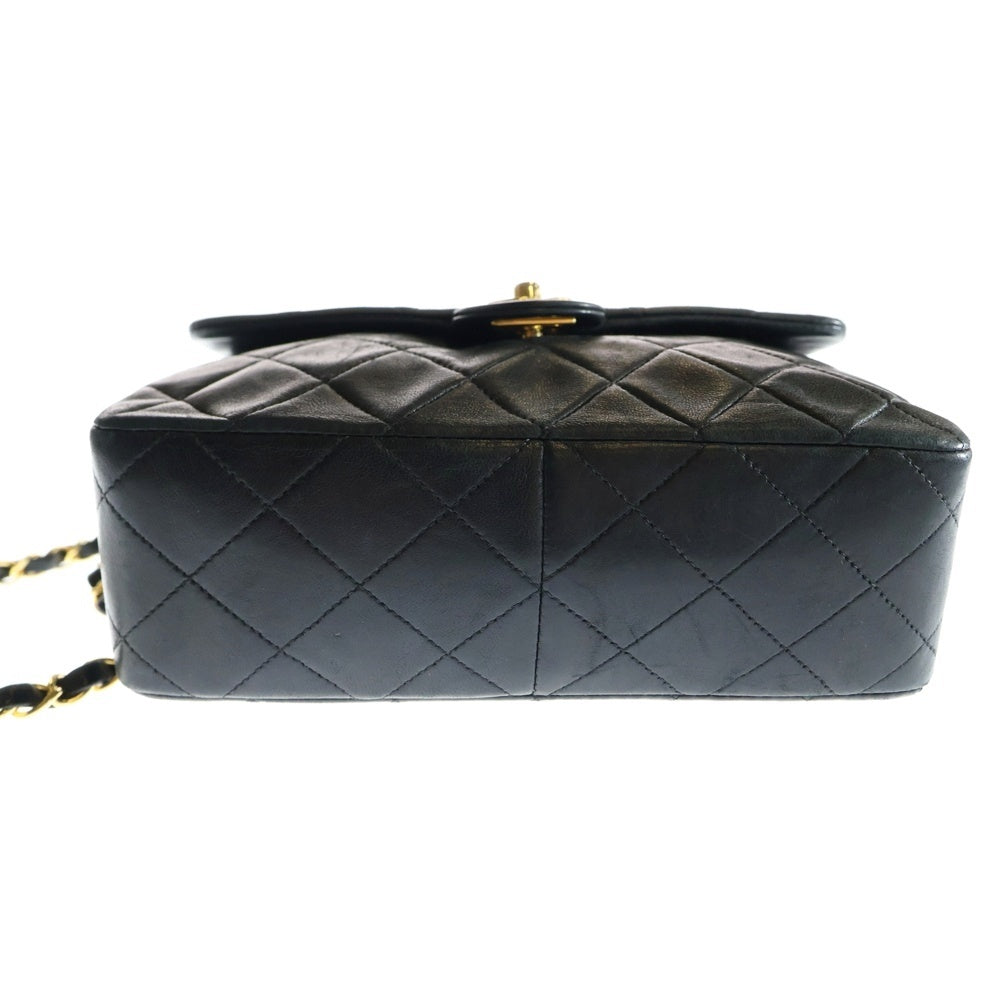 CHANEL(シャネル) ミニマトラッセ チェーンショルダーバッグ ブラック ラムスキン ゴールド金具