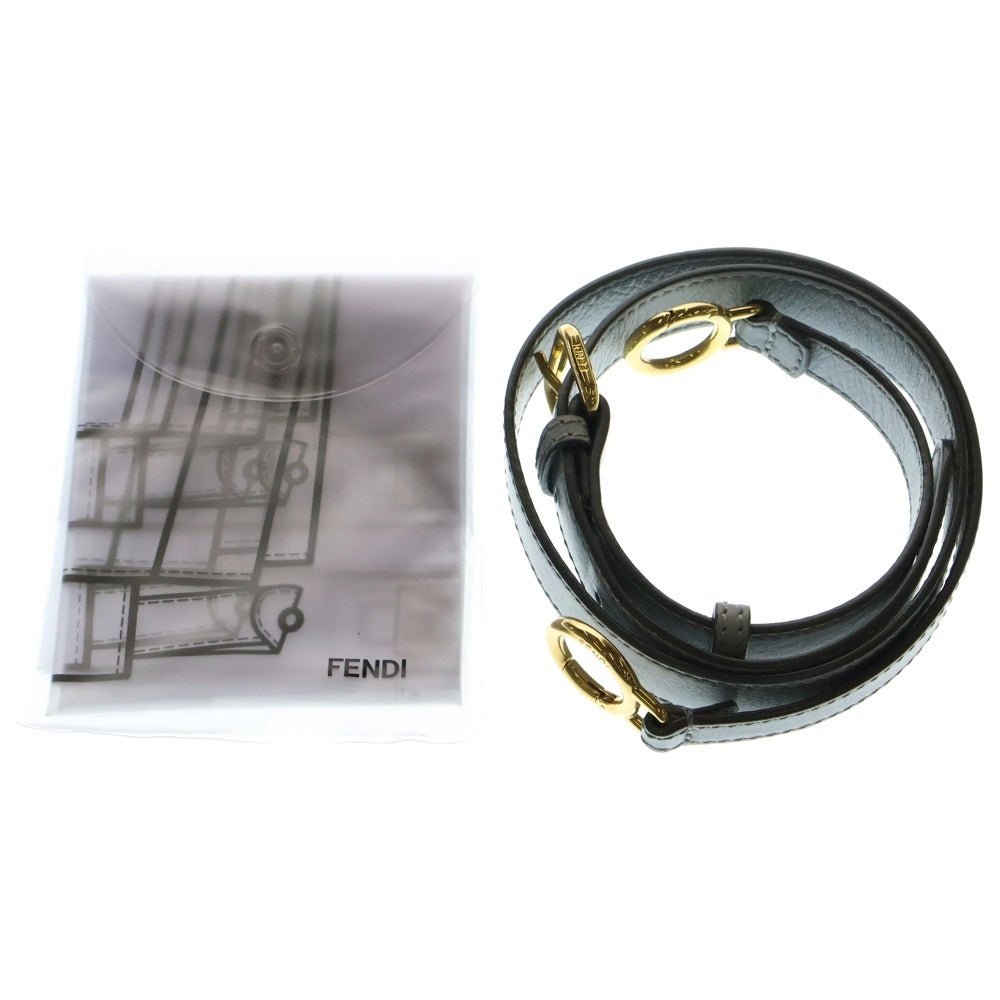 FENDI(フェンディ) ピーカブー ミディアム レザー 2WAY ハンド ショルダーバッグ ゴールド金具 グレー