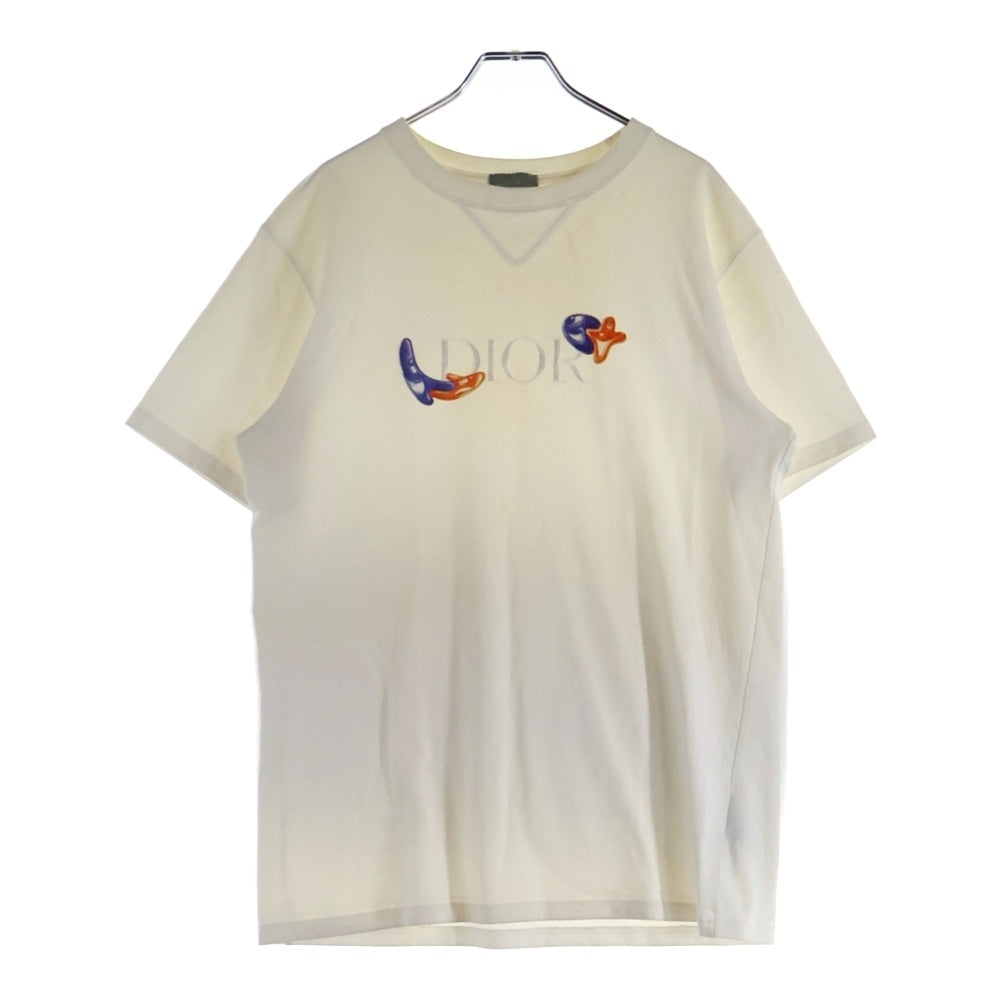 Christian Dior(クリスチャンディオール) 21SS ×Kenny Scharf Oversized Tee ケニーシャーフ ロゴ刺繍 オーバーサイズ クルーネック半袖Tシャツカットソー ホワイト 193J685D0554