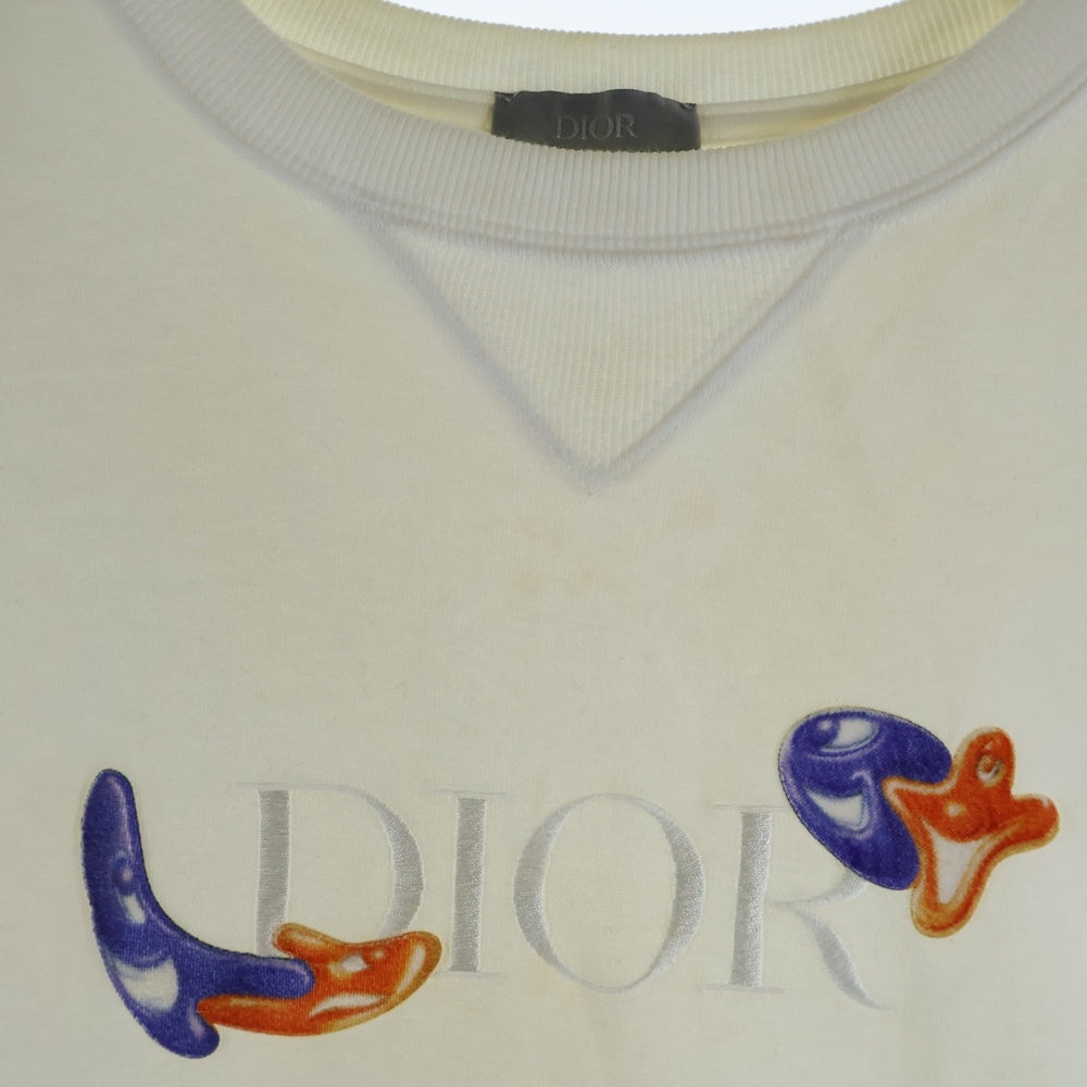 Christian Dior(クリスチャンディオール) 21SS ×Kenny Scharf Oversized Tee ケニーシャーフ ロゴ刺繍 オーバーサイズ クルーネック半袖Tシャツカットソー ホワイト 193J685D0554