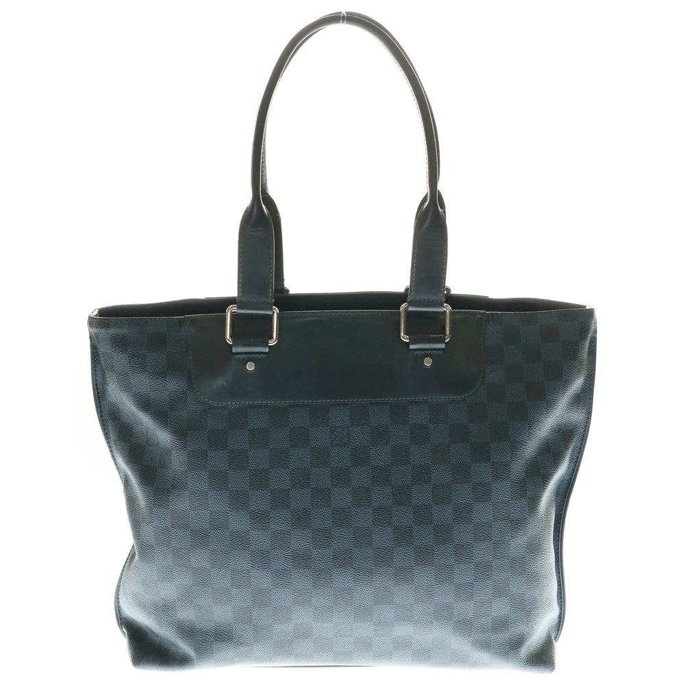 LOUIS VUITTON(ルイヴィトン) ダミエ・コバルト カバヴォワヤージュ トートバッグ ハンドバッグ ネイビー×ブルー シルバー金具 レザー×PVC N41397