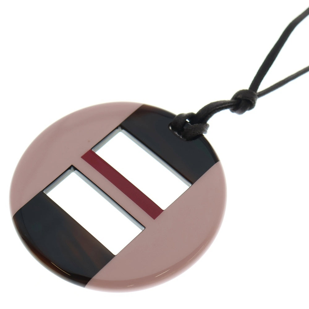 HERMES(エルメス) Hエキップ バッファローホーン ラッカー ネックレス ピンク×ブラック