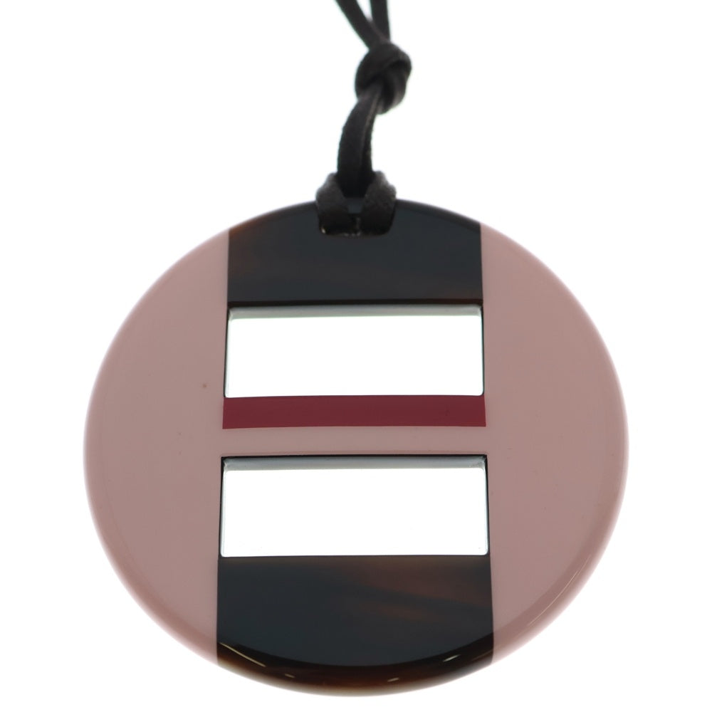 HERMES(エルメス) Hエキップ バッファローホーン ラッカー ネックレス ピンク×ブラック