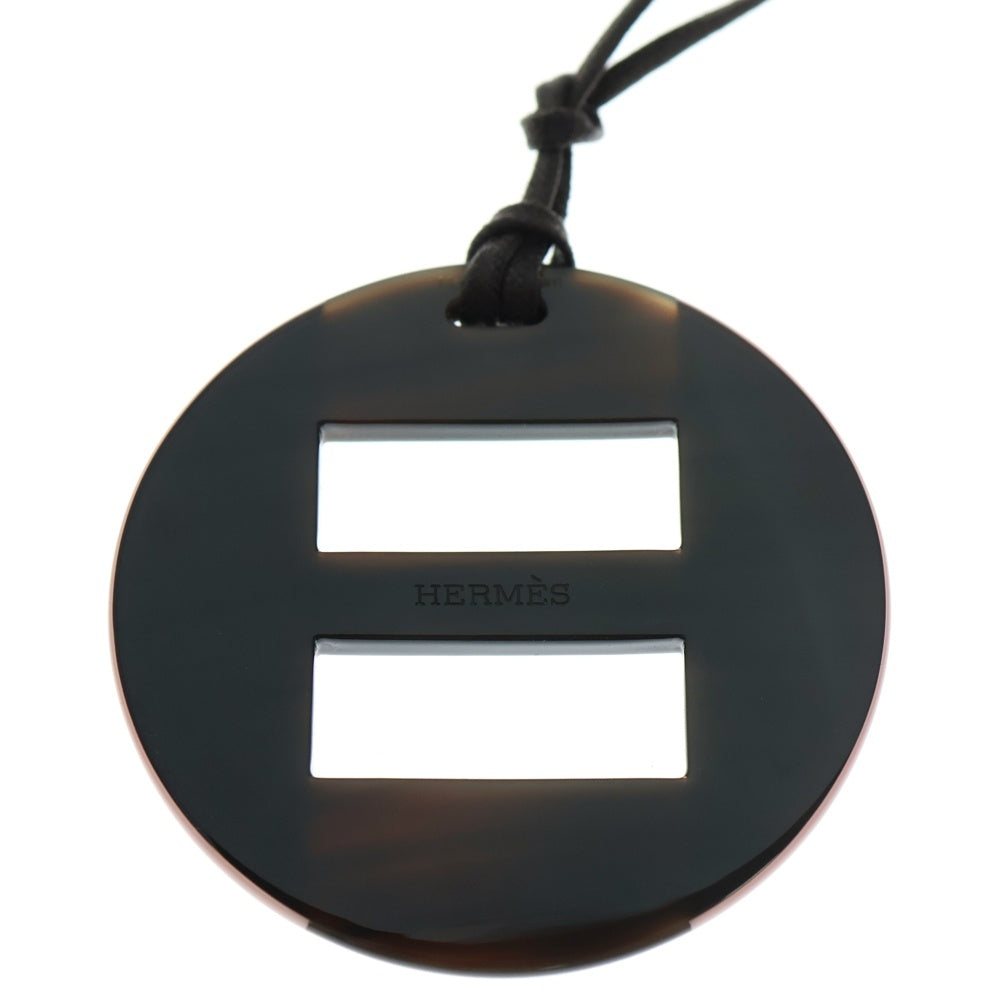 HERMES(エルメス) Hエキップ バッファローホーン ラッカー ネックレス ピンク×ブラック