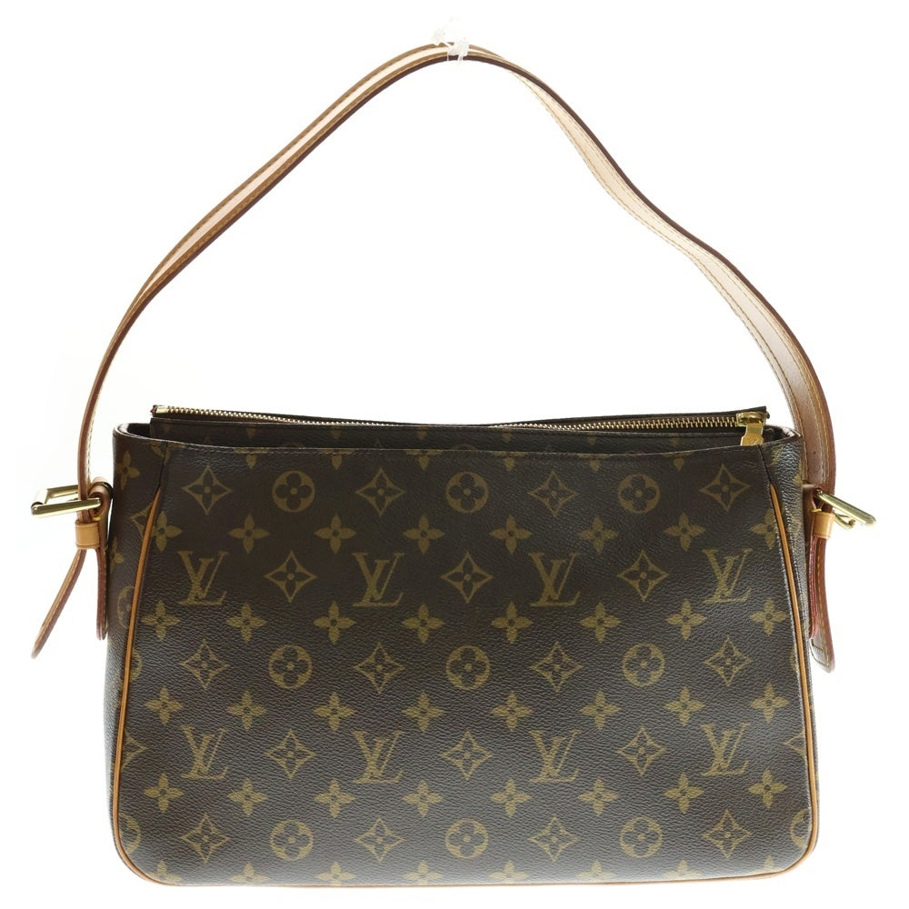 LOUIS VUITTON(ルイヴィトン) モノグラム ヴィバシテGM ハンドバッグ ワンショルダーバッグ ブラウン レザー×PVC ゴールド金具 M51163