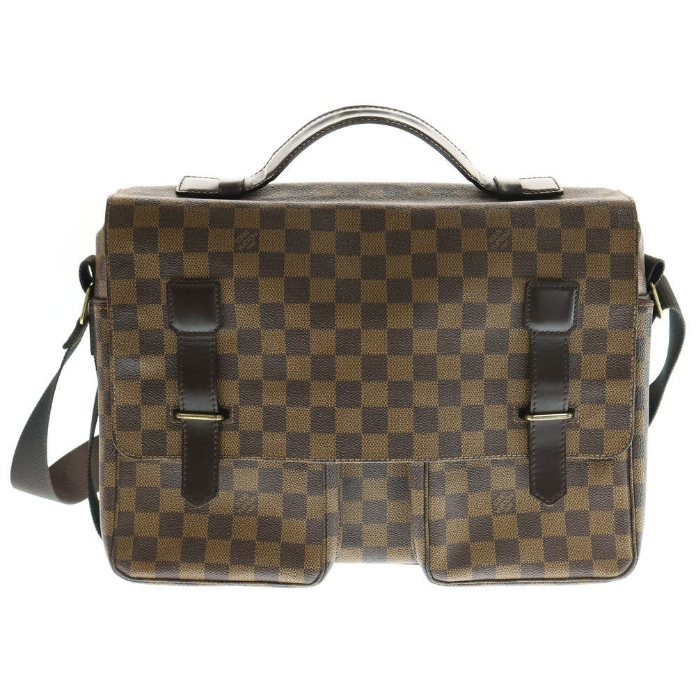 LOUIS VUITTON(ルイヴィトン) ダミエ ブロードウェイ ショルダーバッグ ブラウン ゴールド金具 レザー×PVC N42270