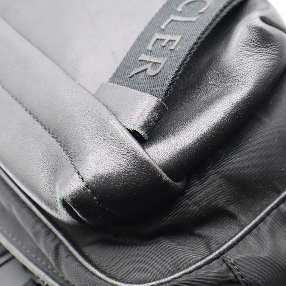 MONCLER(モンクレール) 18AW HIP BAG ヒップ ラバーロゴ ナイロン レザー ショルダー ボディ バッグ ウエストポーチ ブラック D209A0063110 53234