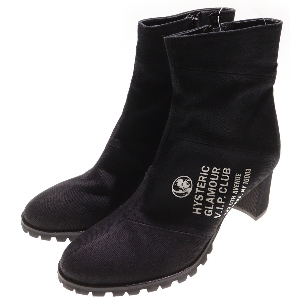 ヒステリックグラマー　ウエスタンブーツ ブラック HYSTERIC GLAMOUR(ヒステリックグラマー) デニムパッチワークヒール