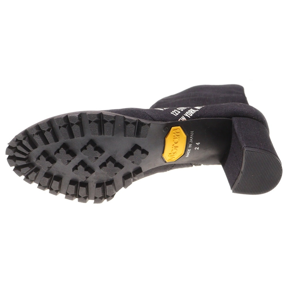 HYSTERIC GLAMOUR(ヒステリックグラマー) デニムパッチワークヒールショートブーツ ブラック