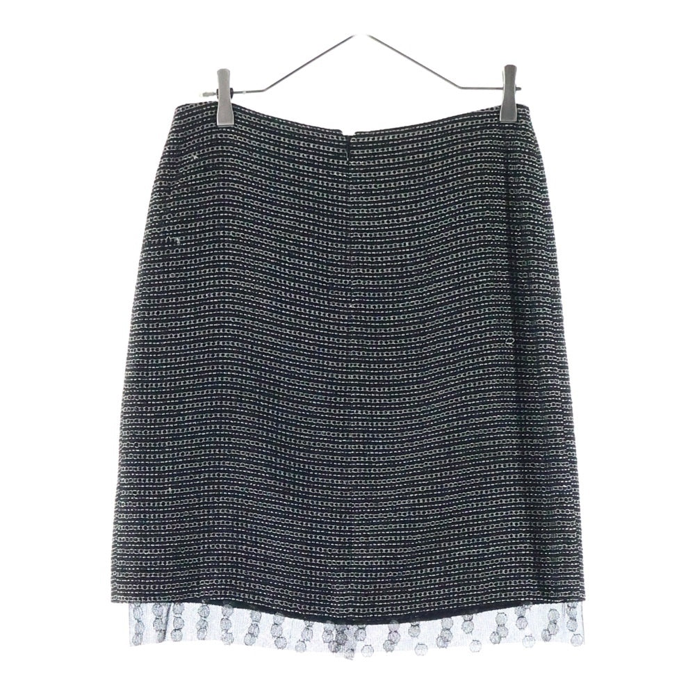 CHANEL(シャネル) ココマーク ツイードシアー装飾タイトスカート ブラック/ホワイト 03A P22357V13148 M2142