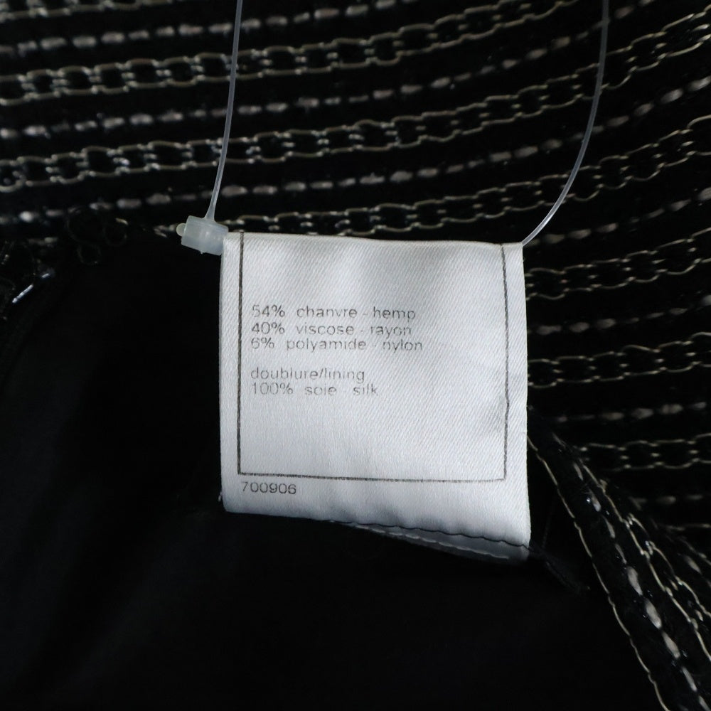 CHANEL(シャネル) ココマーク ツイードシアー装飾タイトスカート ブラック/ホワイト 03A P22357V13148 M2142