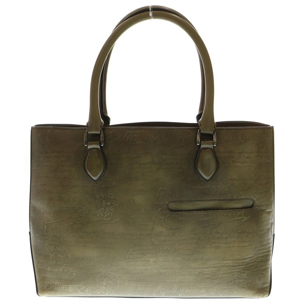 Berluti(ベルルッティ) カリグラフィ トゥジュール トートバッグ ハンドバッグ ブラウン スクリプトレザー