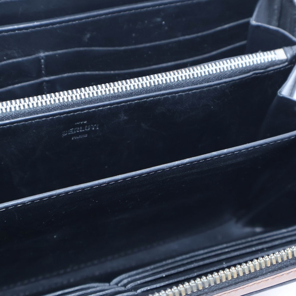 Berluti(ベルルッティ) カリグラフィ スクリット イタウバワイド レザーセカンドバッグ ハンドバッグ ブラウン