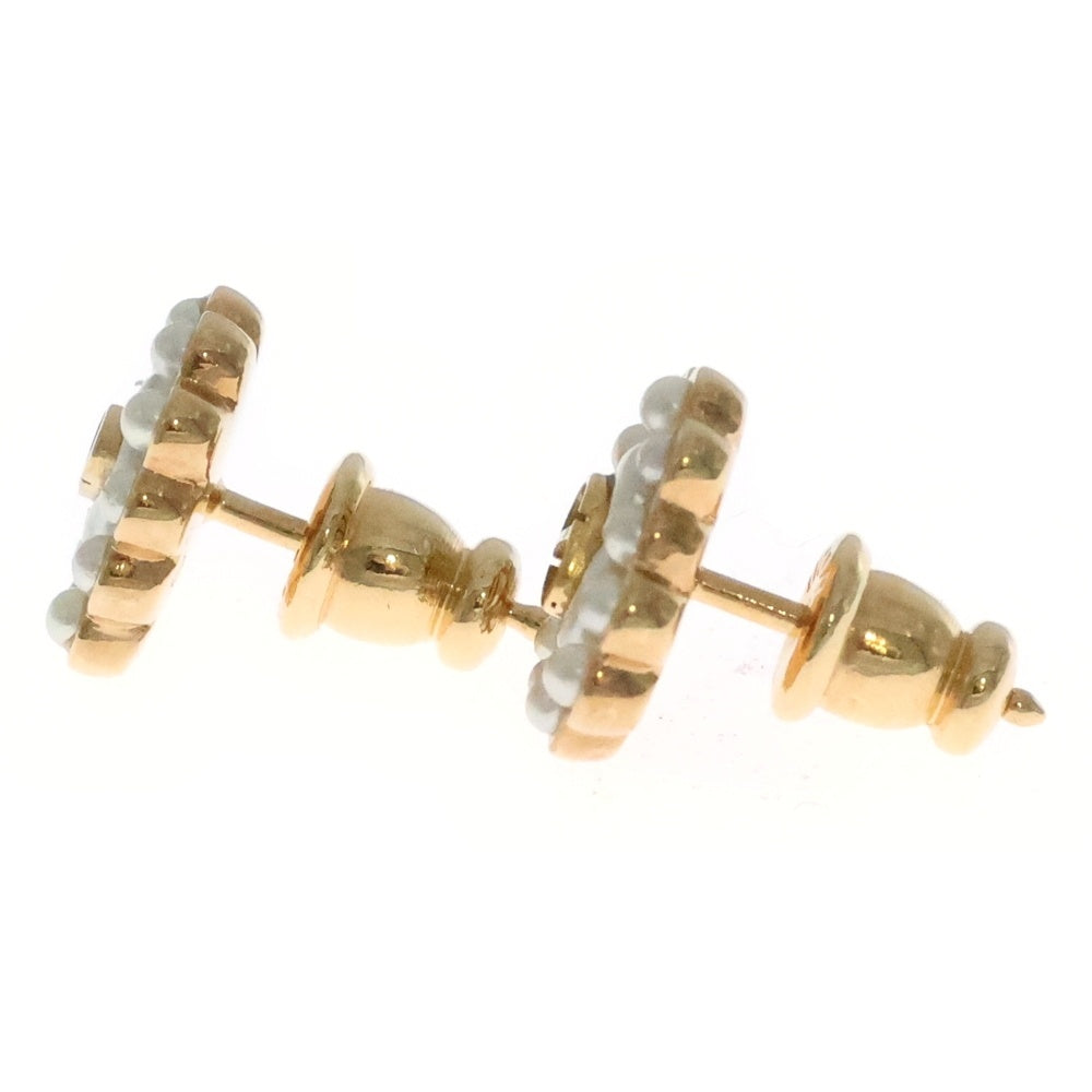 Christian Dior(クリスチャンディオール) CDロゴ パール ハートピアス ライトグリーン×ゴールド GP