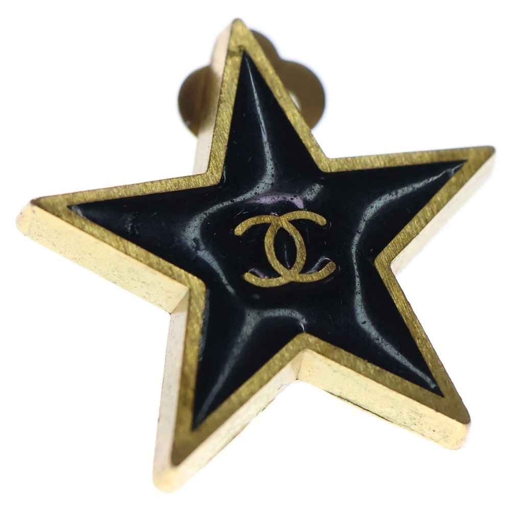 CHANEL(シャネル) ココマーク 星形イヤリング スターモチーフ ブラック×ゴールド GP 01P