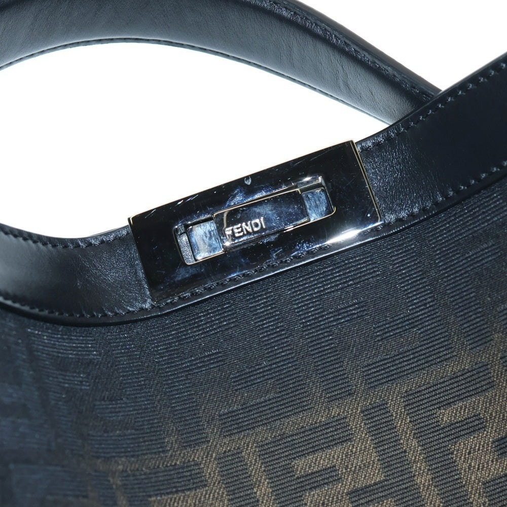 FENDI(フェンディ) 23AW PEEKABOO X-Lite Small ピーカブー エックスライト スモール ズッカ柄 FFファブリック キャンバス レザー 2WAY ハンド ショルダー トートバッグ