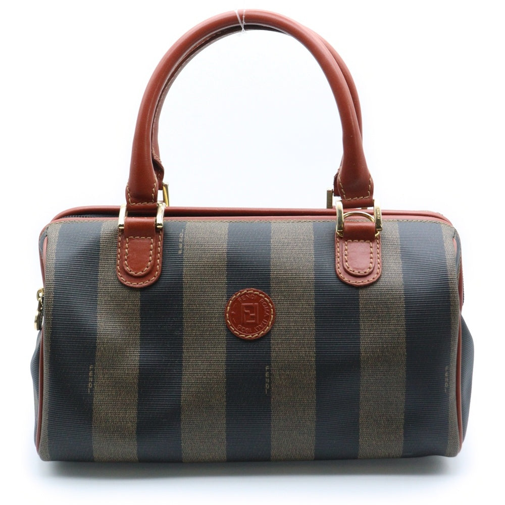 FENDI(フェンディ) ペカン ミニボストンバッグ ハンドバッグ PVC ベージュ×ブラック