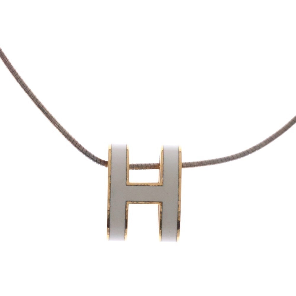 HERMES(エルメス) ポップアッシュ ネックレス ペンダント ホワイト×ゴールド