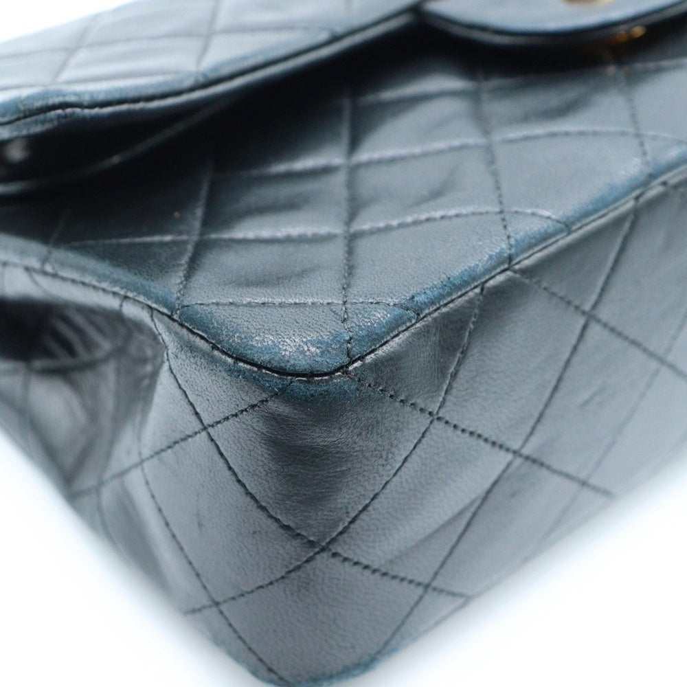 CHANEL(シャネル) マトラッセ23 ダブルフラップ ダブルチェーン ショルダーバッグ ラムスキン ブラック ゴールド金具